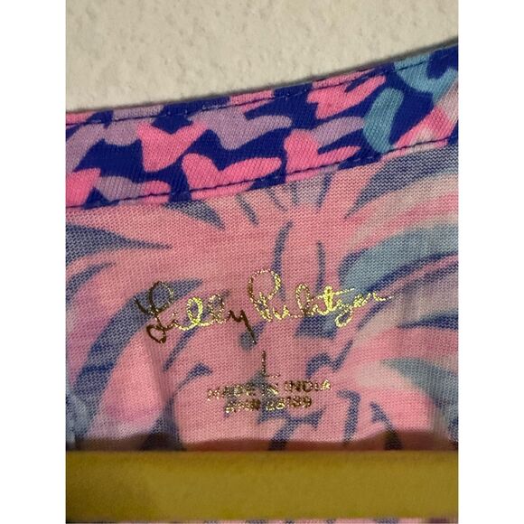 NWT Lilly Pulitzer Pineapple Print Mini Dress Blue Tropic Down Low Size Large - Picture 3 of 8